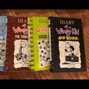 Diary of a Wimpy Kid books 6, 7, 8, and 10